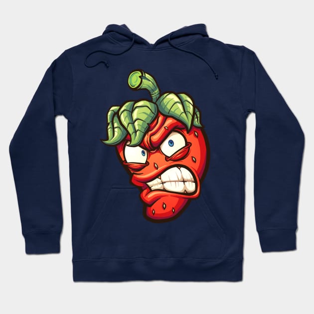 Angry Strawberry Hoodie by memoangeles